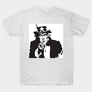 Black and White Uncle Sam Abstract Art T-Shirt